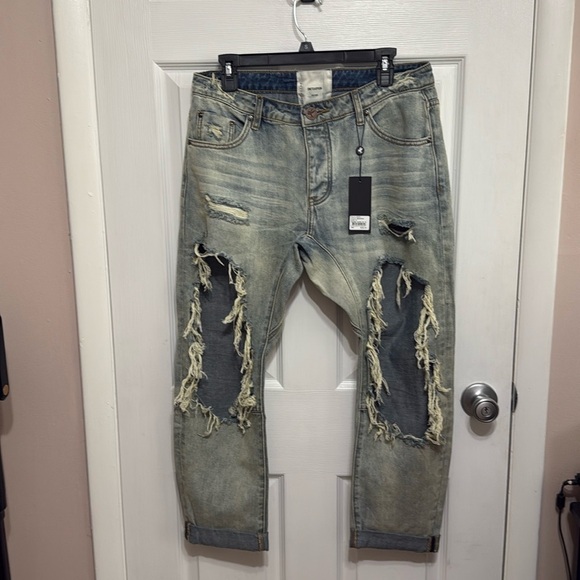 NWT One Teaspoon Trashed Saints Boyfriend Jeans Montanna Size 27 - Picture 6 of 9